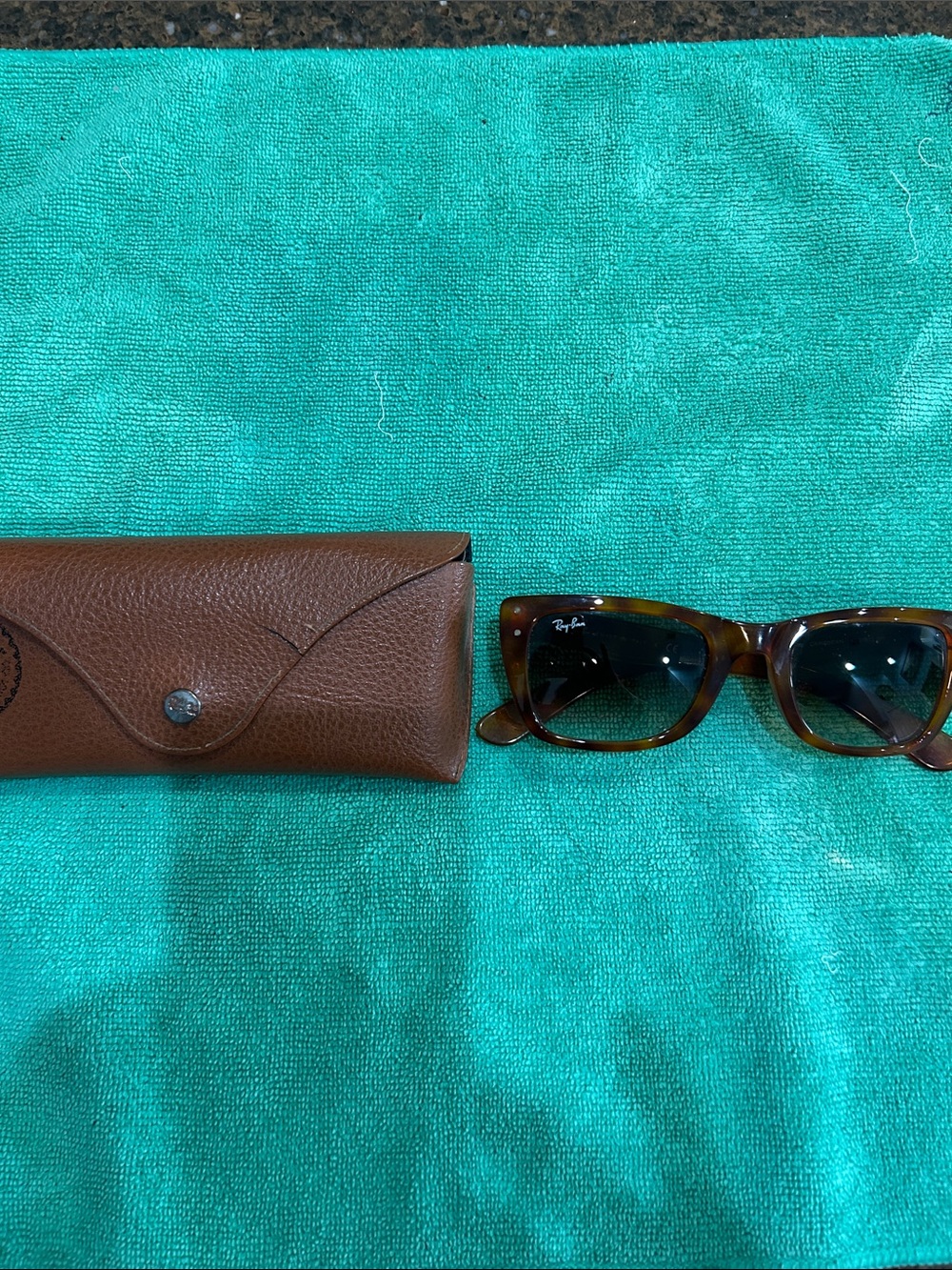 Ray-Ban Tortoiseshell Sunglasses with Brown Case
